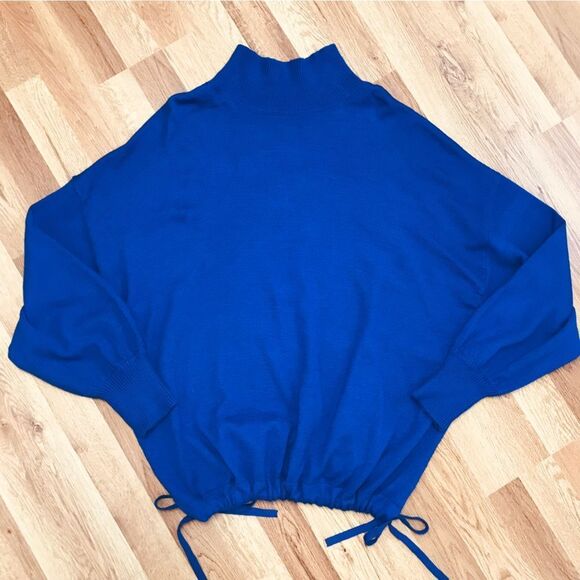 ELOQUII Royal Blue Turtleneck Sweater Pullover Drawstring Waist‎ Size 18 20 - Picture 1 of 9